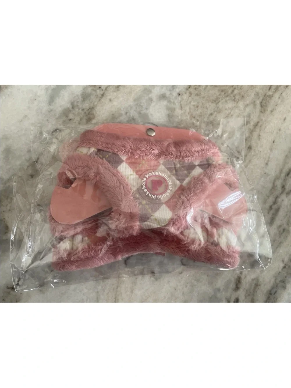 Pink Plush Bear Dog Harness - Pink
